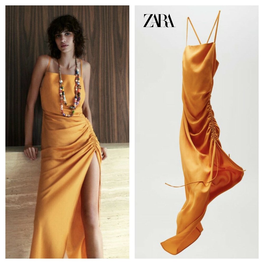 Zara Asymmetrical Orange Dress